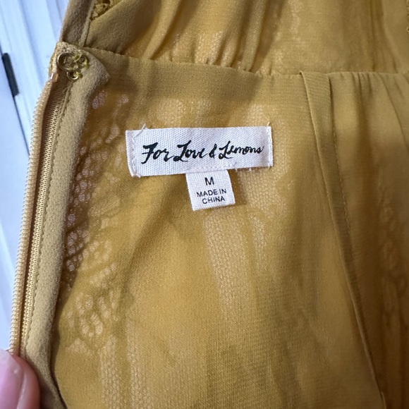 NWOT For Love Lemons Daphne Chartreuse Dress M - Picture 5 of 9